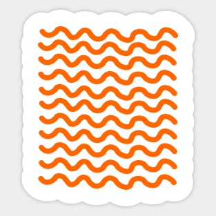 Orange horizontal wavy lines pattern Sticker